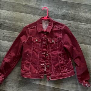 Red kids jean jacket, fits like a small for womens